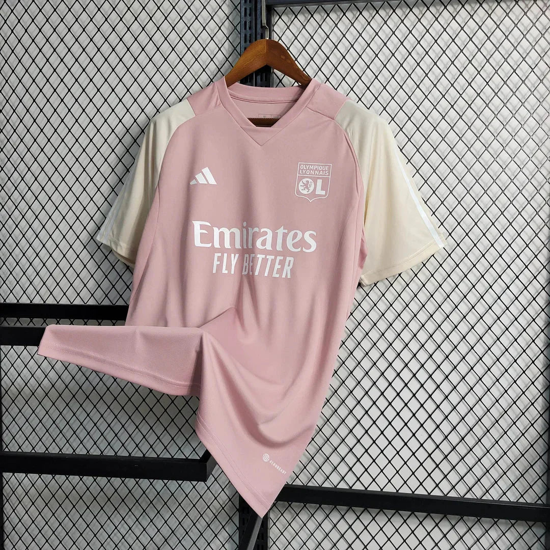 2023/2024 Lyon Training Wear Pink Football Shirt