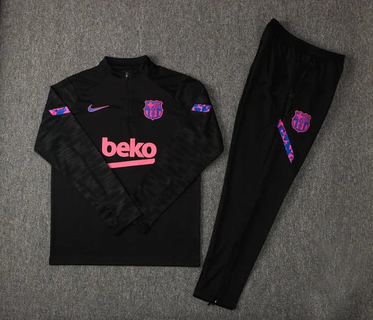 2021/2022 Barcelona Half-Pull Tracksuit Black