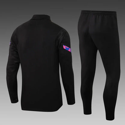 2021/2022 Barcelona Half-Pull Tracksuit Black
