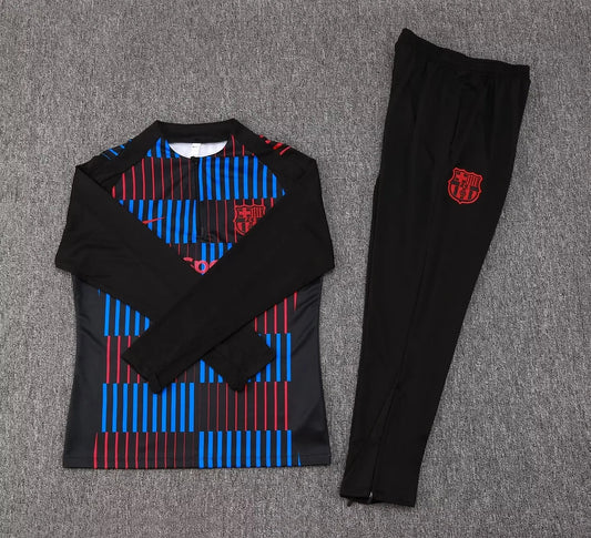 2024/2025 Barcelona Half-Pull Tracksuit Stripe Red-Blue