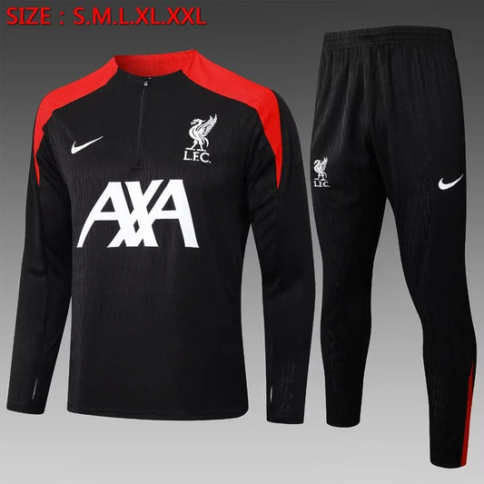 2024/2025 Liverpool Half-Pull Tracksuit Black Jersey 1:1 Thai Quality