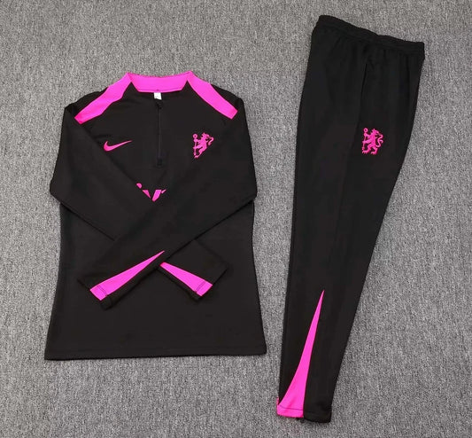 2024/2025 Chelsea Half-Pull Tracksuit Black 1:1 Thai Quality