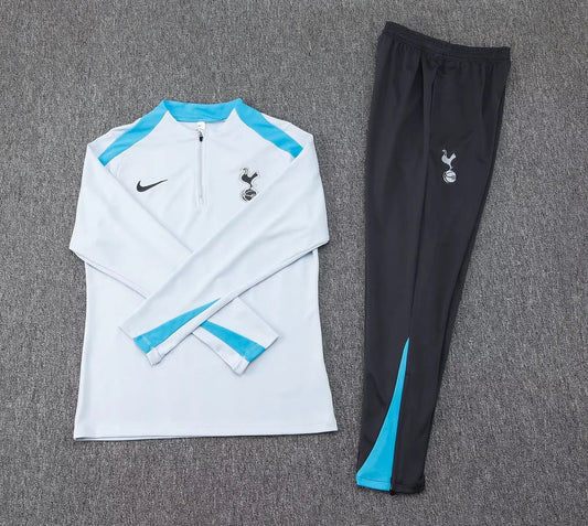 2024/2025 Tottenham Half-Pull Tracksuit Light Grey 1:1 Thai Quality