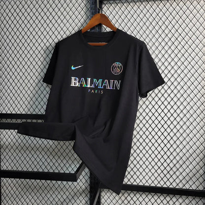 2023/2024 Paris Saint-Germain Black Balmain Shirt