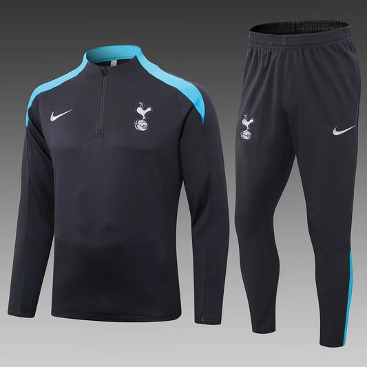 2024/2025 Tottenham Half-Pull Tracksuit Dark Grey 1:1 Thai Quality
