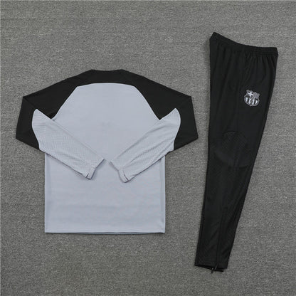 2024/2025 Barcelona Half-Pull Tracksuit Grey Black
