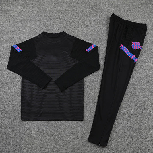 2021/2022 Barcelona Half-Pull Tracksuit Black