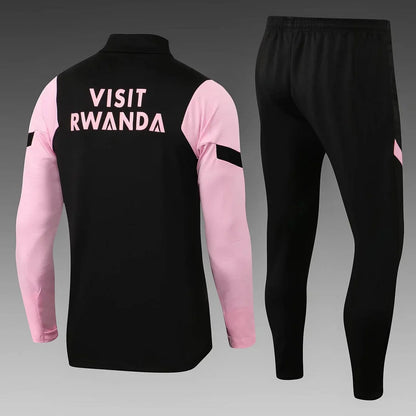 2021/2022 Psg Paris Saint-Germain Half-Pull Tracksuit Black Pink Sleeves