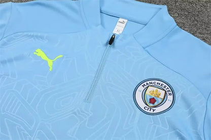 2024/2025 Manchester City Half-Pull Tracksuit Light Blue