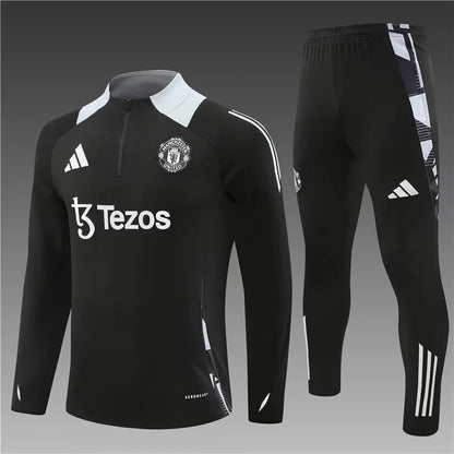 2024/2025 Manchester United Half-Pull Training Wear Black Football Shirt