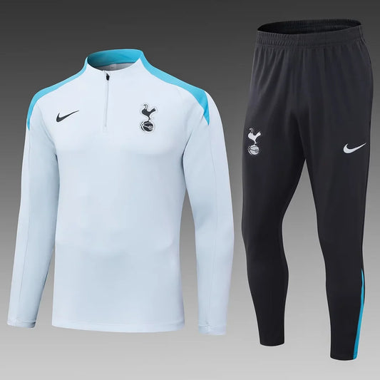 2024/2025 Tottenham Half-Pull Tracksuit Light Grey 1:1 Thai Quality