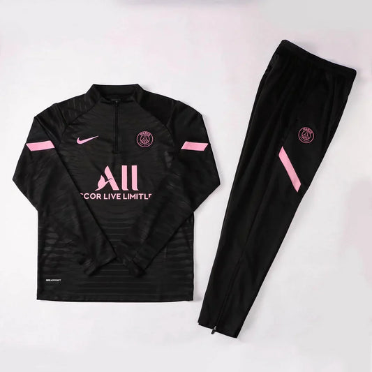 2021/2022 Psg Paris Saint-Germain Half-Pull Tracksuit Black