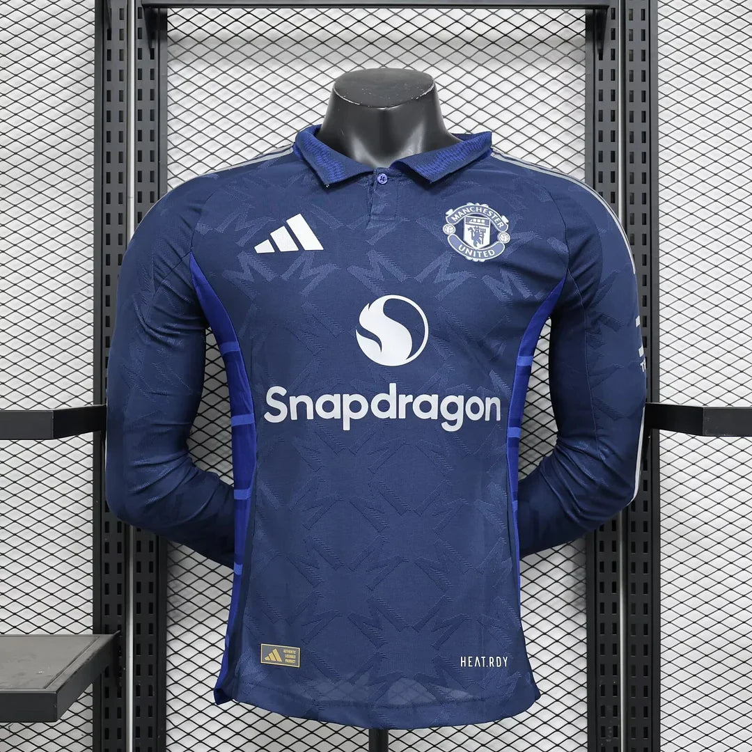 2024/2025 Long Sleeve Player Version Manchester United Away Football Shirt 1:1 Thai Quality