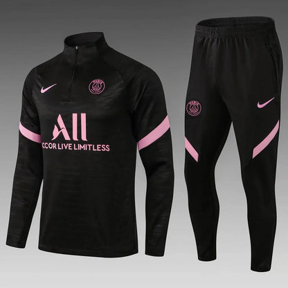 2021/2022 Psg Paris Saint-Germain Half-Pull Tracksuit Black